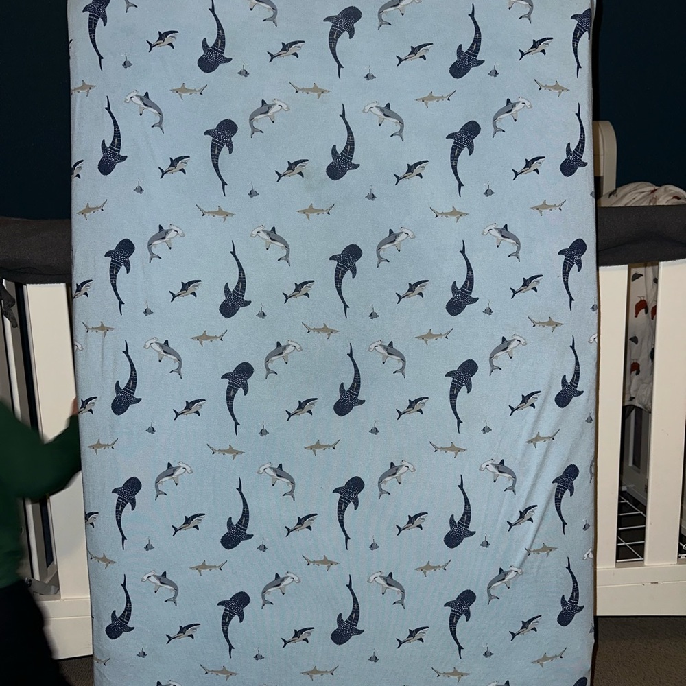 Kyte Baby Stream Shark crib sheet